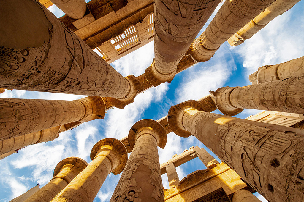Columns in a temple in Luxor